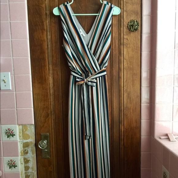 maurices striped jumpsuit